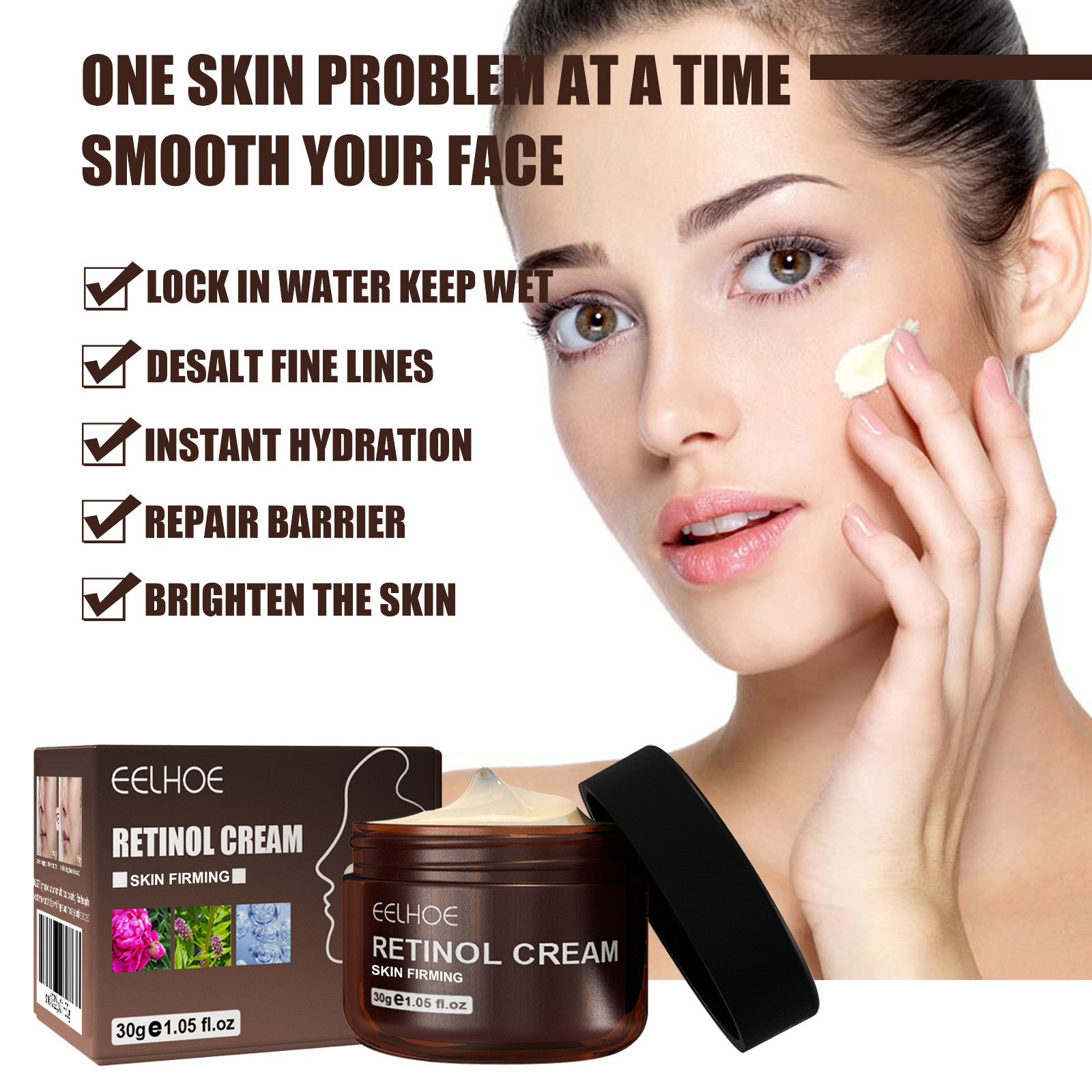 EELHOE crème visage rétinol Anti-âge rides Lifting ton éclaircissant hydratant visage raffermissant crème de soin de la peau_voghion.com