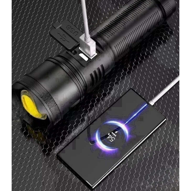 Noua lanternă telescopică tip C cu încărcare P50, cu lumină puternică, cu LED-uri pentru exterior_voghion.com