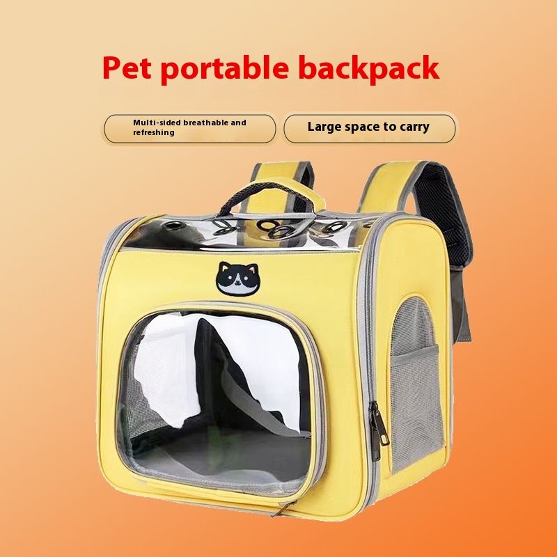 Haustiertasche Yeni einfarbige Günlük Trend Tragbare Hundetasche Büyük Kapazität Atmungsaktiver Katzenrucksack_voghion.com