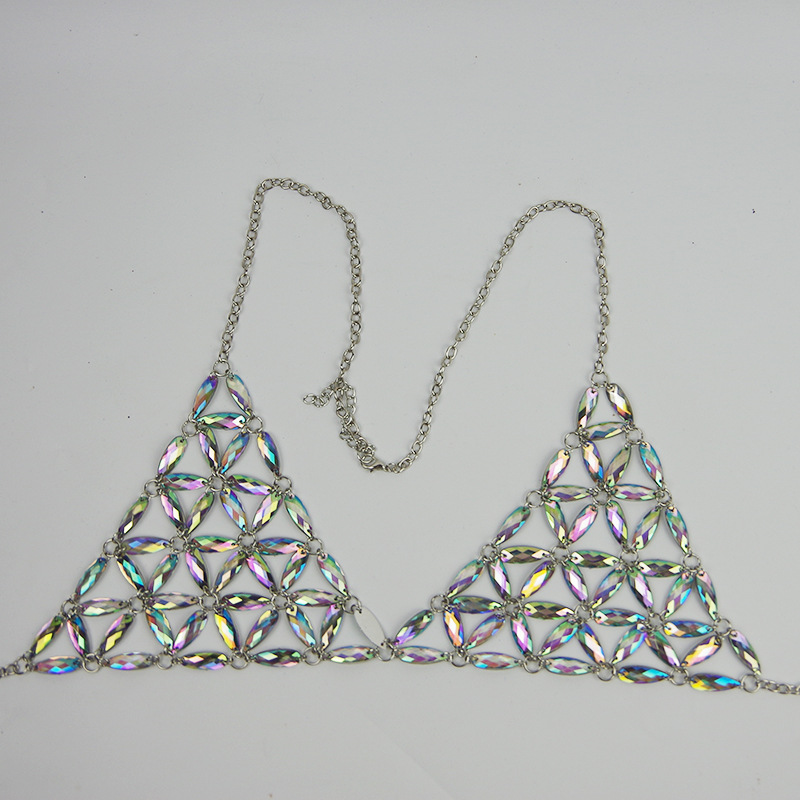 Collana in acrilico con diamanti alla moda multistrato petto sexy catena per il corpo_voghion.com