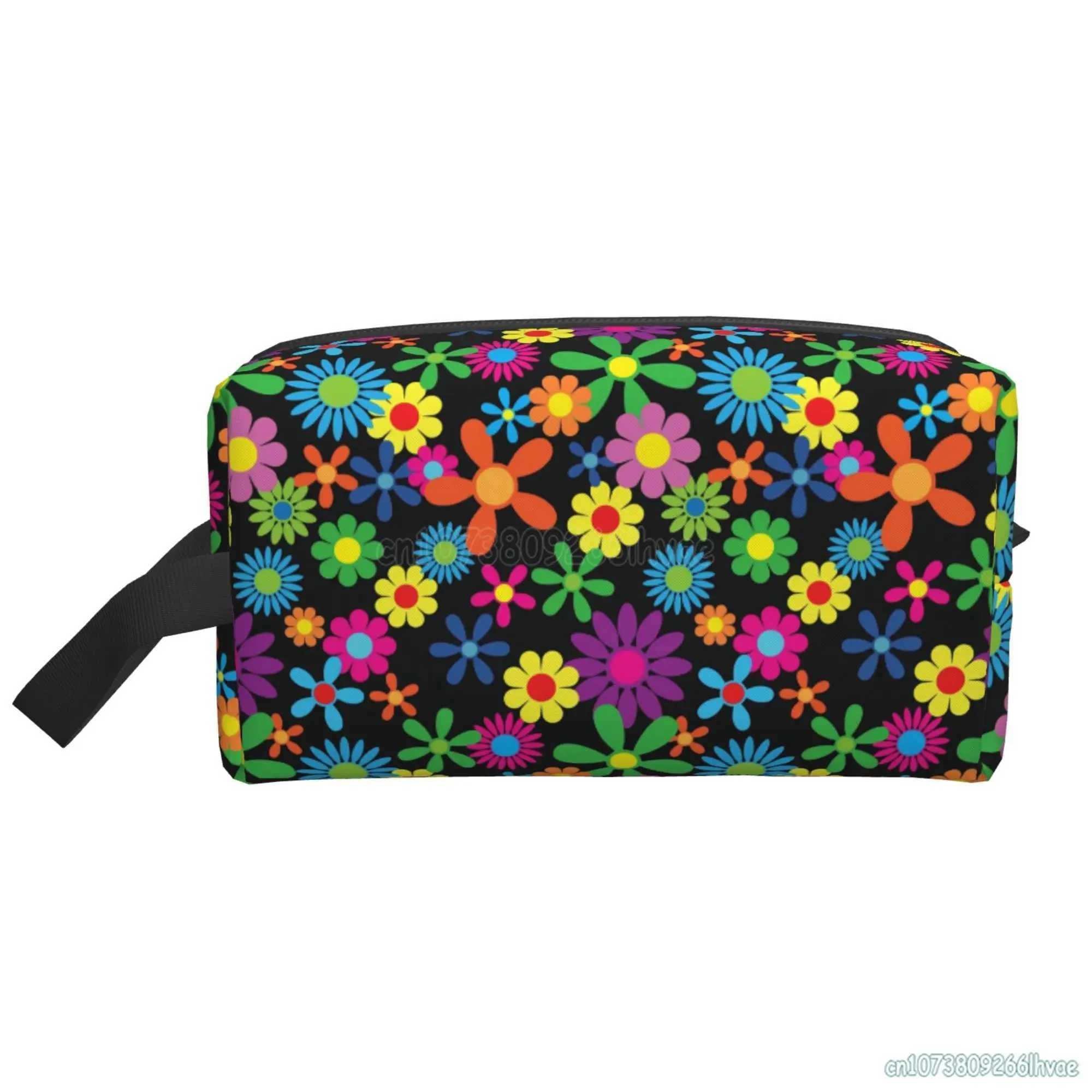 Hippie wer Womens Waterproof Large Capacity Travel with Handle Makeup Storage Bag Y241023_voghion.com