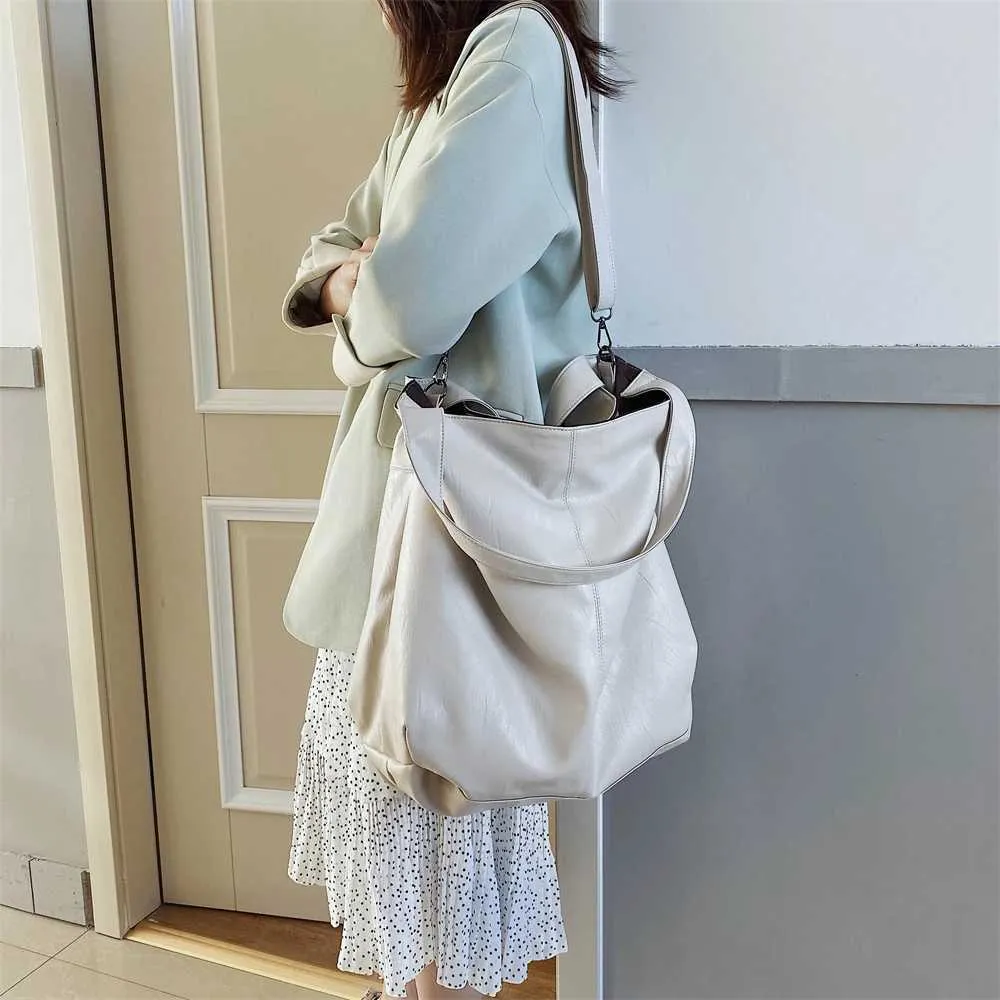 Moods Oversized Black Shoulder Bags per donna in morbida pelle, grande capacità, shopper tote, doppia tracolla, grande borsa a tracolla_voghion.com