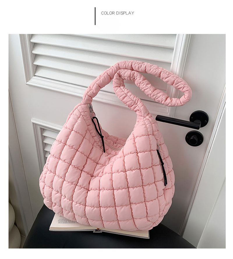 Kadınlar için Cloud Bag Wrinkle 2024 Yeni Moda Hobos Büyük Kapasiteli Naylon Günlük Omuz Çantaları Kabarcık Çapraz Çanta_voghion.com