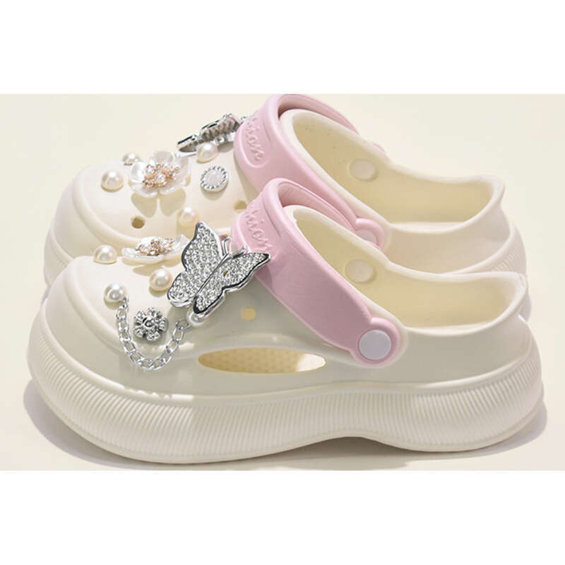 Pantofole estive da donna in rete rossa EVA con fondo spesso e perforato_voghion.com
