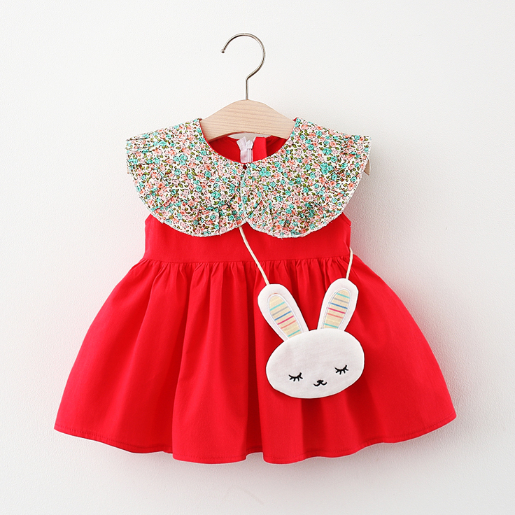 Baby Girls Dress Floral Doll Collar Cute Baby Dress Comfortable Kids Clothes Send Bag_voghion.com