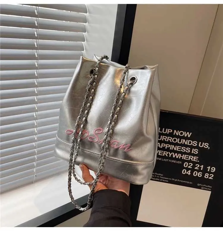 Damen Bucket Bag Aus Kunstleder Geräumige Schultertasche_voghion.com