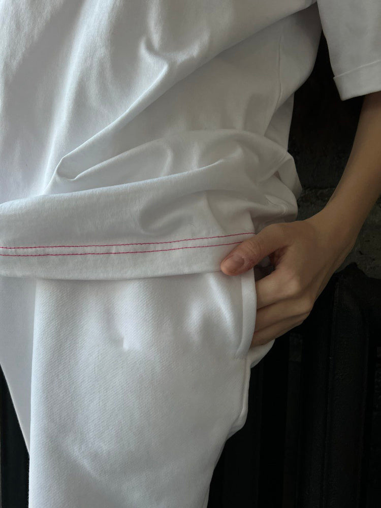 Fashionable and trendy basic versatile round neck for women, personalized back design, letter print color contrast_voghion.com