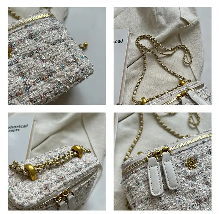 ELLOVADO Mini Dia Pattern Chain Shoulder Square Bag per donna Borse a tracolla alla moda Sac A Main Femme Viola 240725_voghion.com