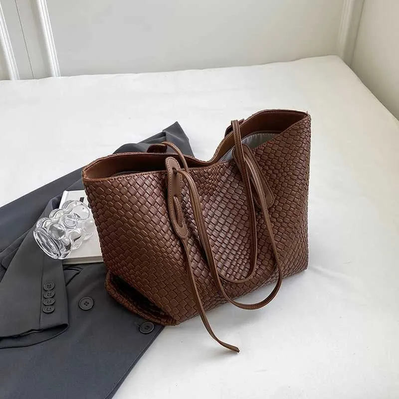 Borse a mano di grande capacità per le donne 2023 inverno PU pelle tendenza moda borsa a tracolla laterale vintage shopper shopping ufficio_voghion.com