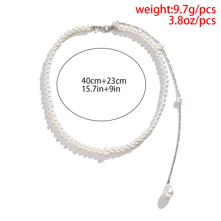 Chains Efily Elegant Pearl Back Drop Necklace Long Bridal Chain Jewelry Sier Color Wedding Backdrop For Backless Dress_voghion.com