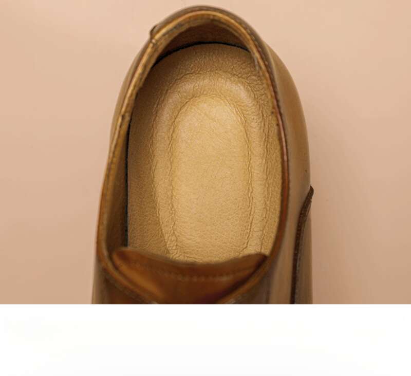 Herren Oxford Herrenkopf Rindsleder Dreiteilige Echtlederschuhe, Hochzeitsschuhe im englischen Stil_voghion.com