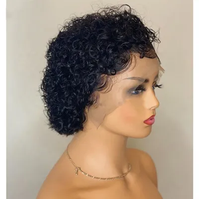 African Roll wig Fluffy trim face small roll roll wig Female wig Rose net non-front lace_voghion.com