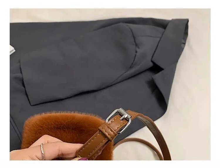 Borsa a secchiello in peluche retro donna borsa a tracolla_voghion.com