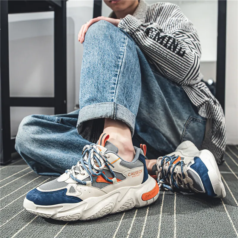 Zapatillas deportivas de malla para hombre, estilo informal, versátiles, para correr, con tendencia, color beige, envío gratis._voghion.com