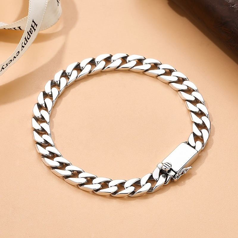 High-Quality Fashion Personality Miami Cuban Chain Men's Metal Bracelet Trendy Classic Party Jewelry_voghion.com