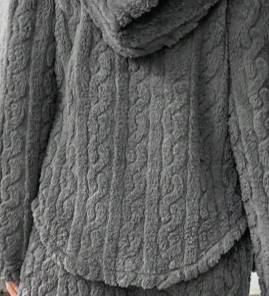 ​​"Cozy Jacquard Fleece Lounge Set – Hooded Pullover & Relaxed Pants (S-4XL) | Polyester"​​_voghion.com