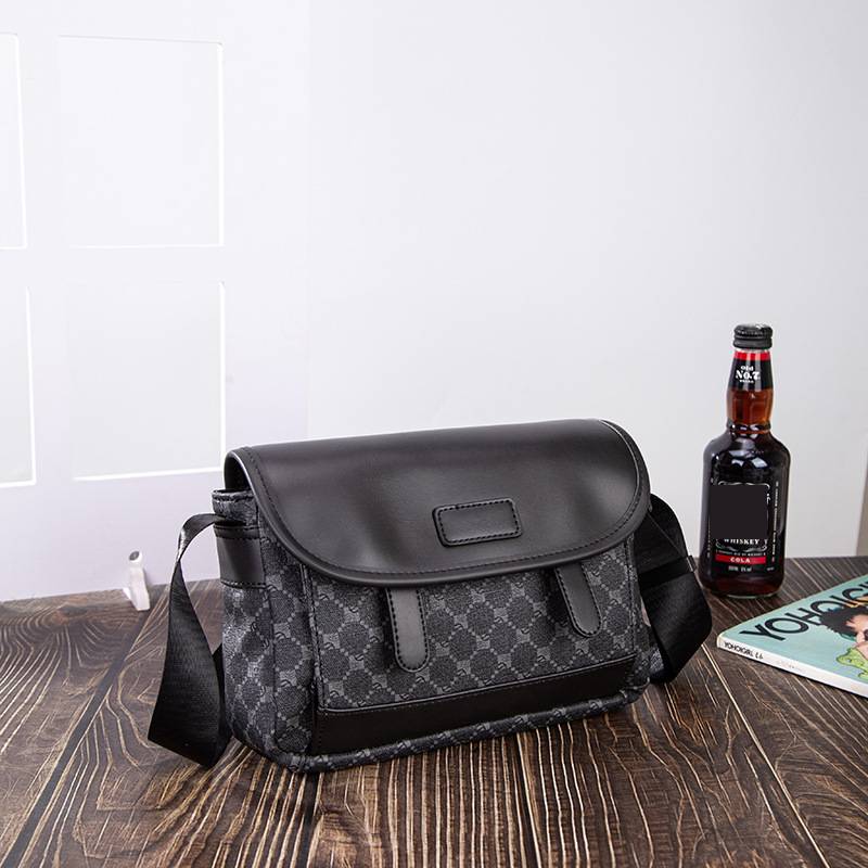 Nuova borsa a tracolla da uomo, casual, versatile, impermeabile, resistente all'usura, grande capacità, borsa a tracolla scozzese, borsa portaoggetti da uomo_voghion.com