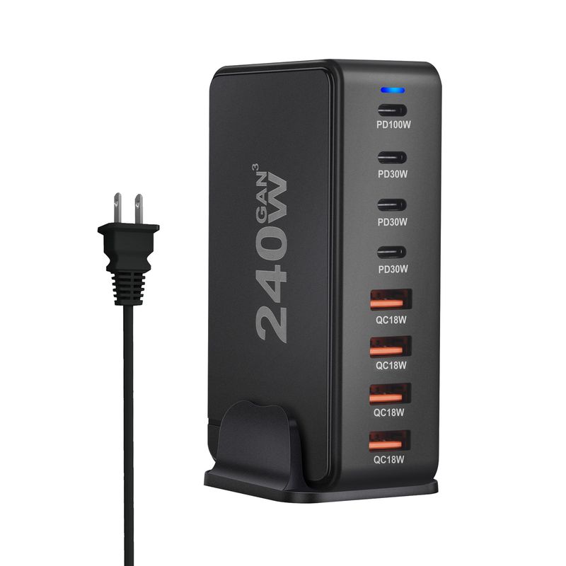 Încărcător de birou multifuncțional de mare putere, 240W GaN Multiport 268WPD, nou_voghion.com
