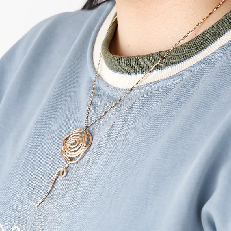 Pendant Necklaces Alloy Necklace Gold Spiral Shape Personality Trend Atmosphere Women's Birthday Party Gift For Friend_voghion.com