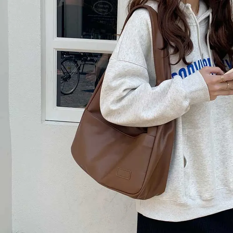 Retro axelväska, modern dam hobo väska i konstläder_voghion.com