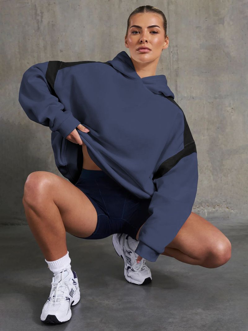 Women's Clothing contrast color drop shoulder high-end_voghion.com