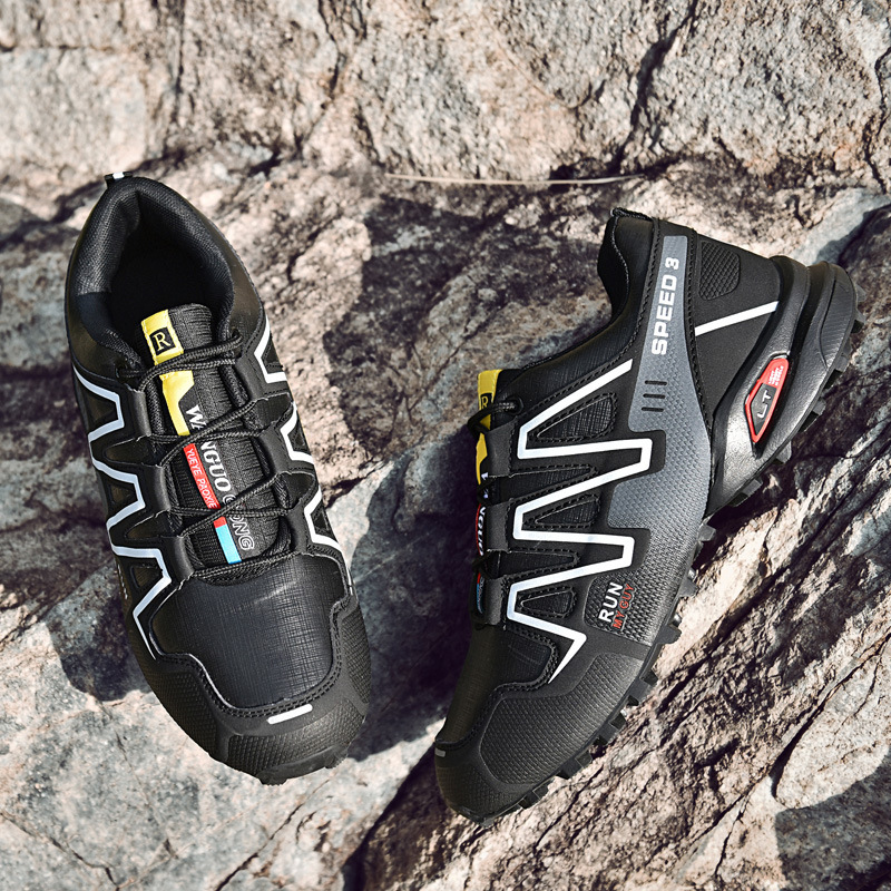 Randonnée en plein air transfrontalière chaussures de course de fond d'alpinisme pour hommes chaussures de tourisme basses Salomon chaussures de sport de cyclisme de grande taille antidérapantes_voghion.com