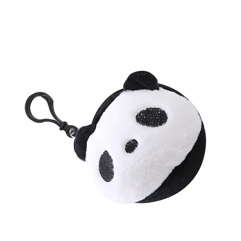 Monedero con cremallera y diseño de panda de peluche, miniauriculares con cable USB, ideal como regalo de cumpleaños para niños._voghion.com