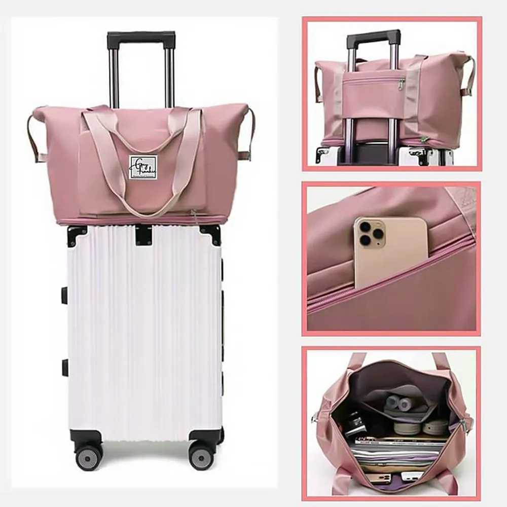 Shoulder Travel Bag Lage Organizer Large Capacity Foldable Duffle Handbags Women Training Gym Yoga Camping Daily Storage_voghion.com