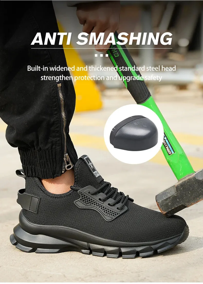 Chaussures de sécurité confortables, respirantes, anti-écrasement et anti-perforation, à semelles souples 250122_voghion.com