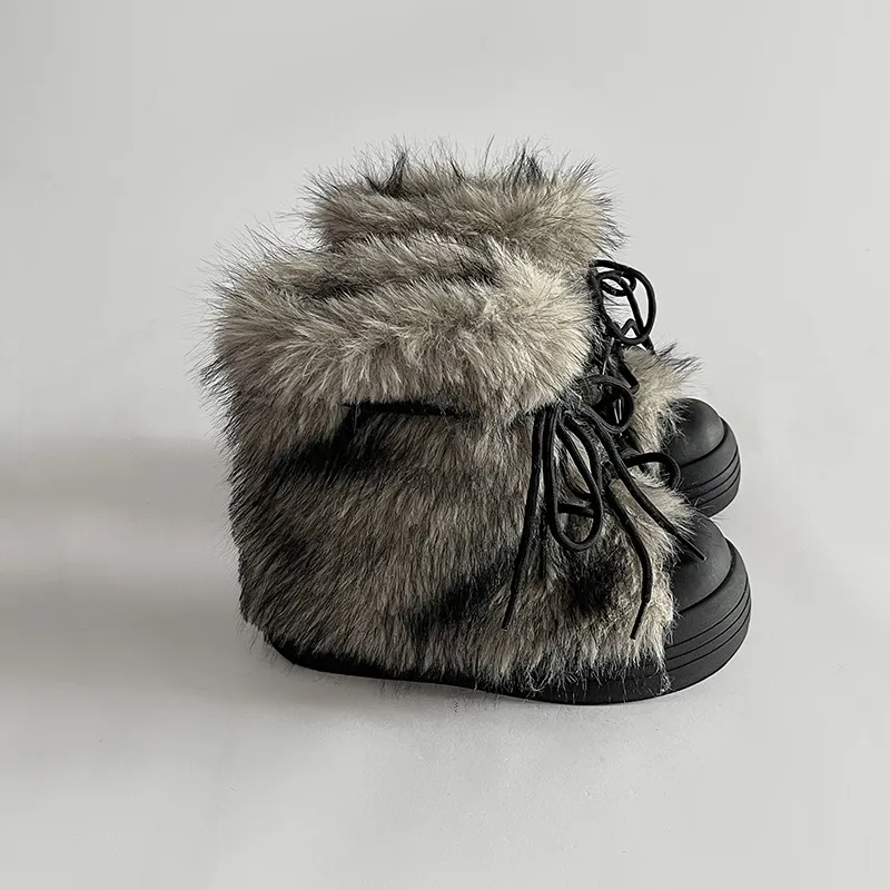 Comfortable Lightweight Warm Thick Soled Fur Snow Boots. 241116_voghion.com