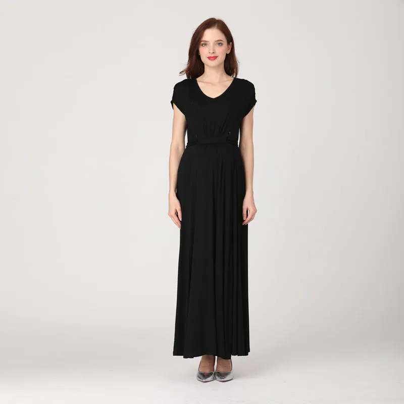 Emotion Moms 2024 Spring Summer Maternity Clothes Dress Casual Sexy V Neck For Pregnant Women LJ201114_voghion.com