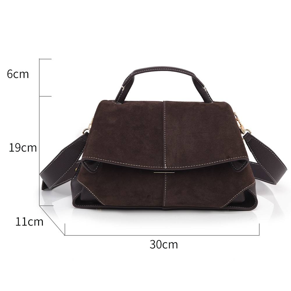 Sac à main pour femme, nouveau style automne/hiver, sac en cuir véritable givré, design unique, sac bandoulière, grande capacité, sac idéal pour les trajets quotidiens._voghion.com