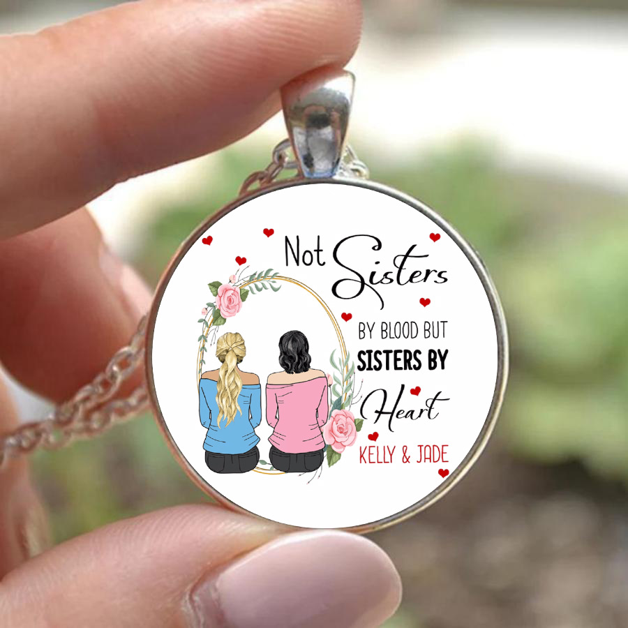 Collana con ciondolo fotografico in vetro rotondo in argento con lettere inglesi alla moda, accessori per gioielli alla moda, regalo_voghion.com
