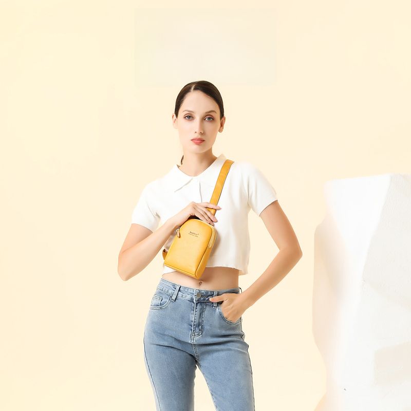 Baellerry nouveau sac messager à double fermeture éclair pour femme de style coréen, sac de téléphone portable simple et polyvalent, vente en gros_voghion.com