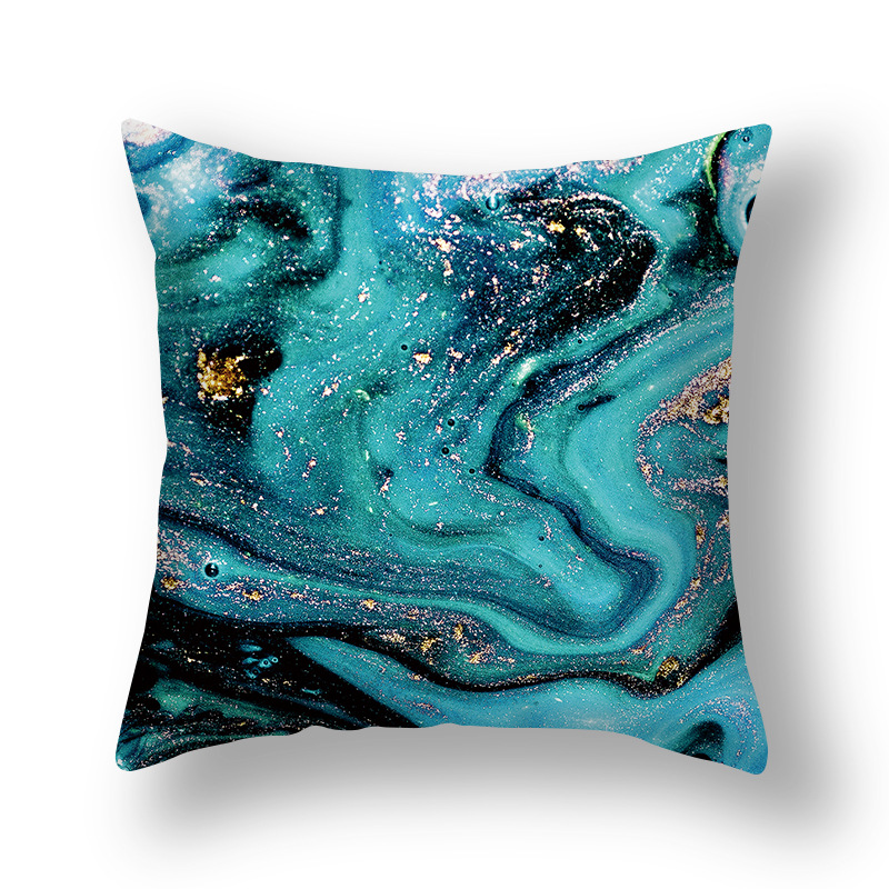 Nuovo cuscino astratto nordico oro verde dorato federa modello inchiostro divano soggiorno comodino_voghion.com