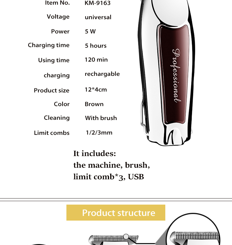 Professionele kapperszaak snijmachine herentrimmer oplaadbare snoer tondeuse elektrische scheerapparaat past op Wahl mes_voghion.com