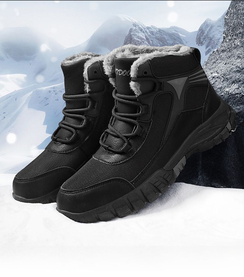 Grensoverschrijdende antislip wandelschoenen in grote maten, sneeuwfleece-verdikte sneaker, waterdicht, koudebestendig, warm, hoog model katoen_voghion.com