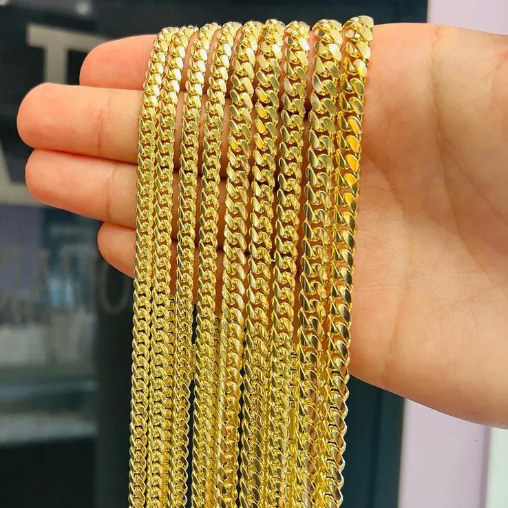 Commercio all'ingrosso 10K 14K Oro Vero Massiccio 8MM Catena Cubana K Braccialetto Iced Out Hip Hop Moissanite Collana Gioielli Raffinati Uomo Donna_voghion.com