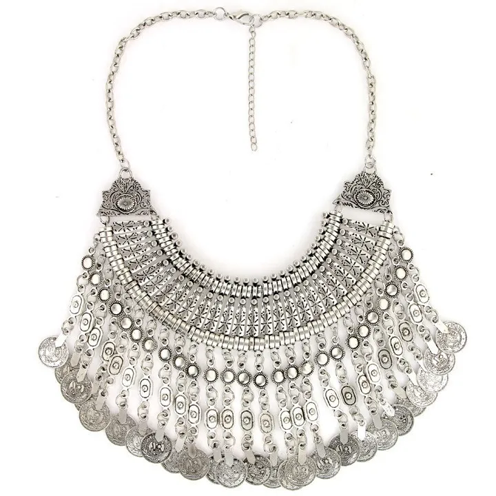 Colliers pendentifs KMVEXO Vintage multicouche Maxi Boho Déclaration & pendentifs Collier de pièces de monnaie bohème Femmes 2023 Femme_voghion.com