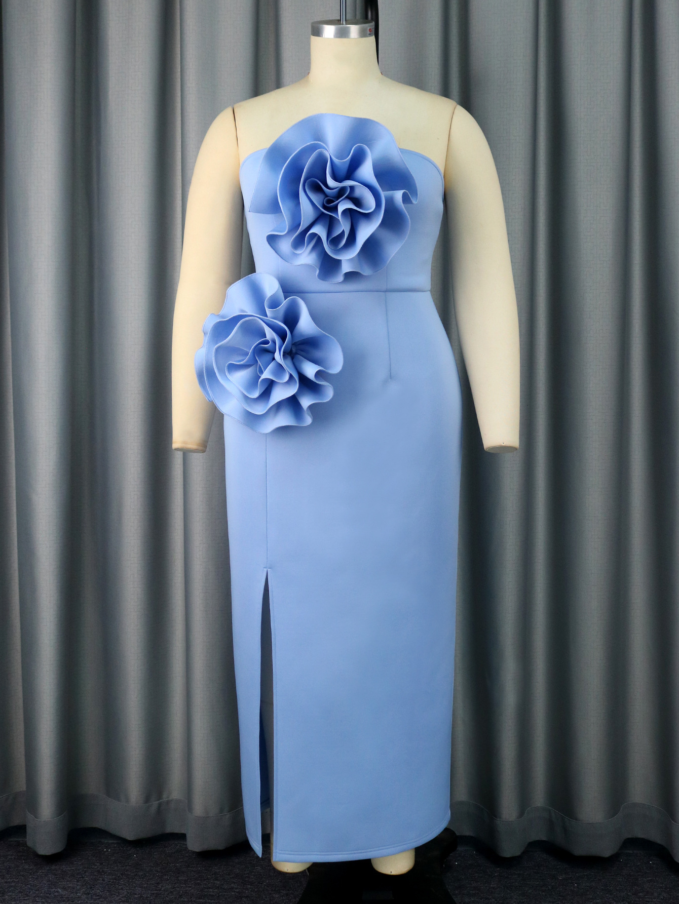 Bankett dreidimensionale dekorative kleid neue ärmellose sexy rohr top rückenfreies frauen lange kleid_voghion.com