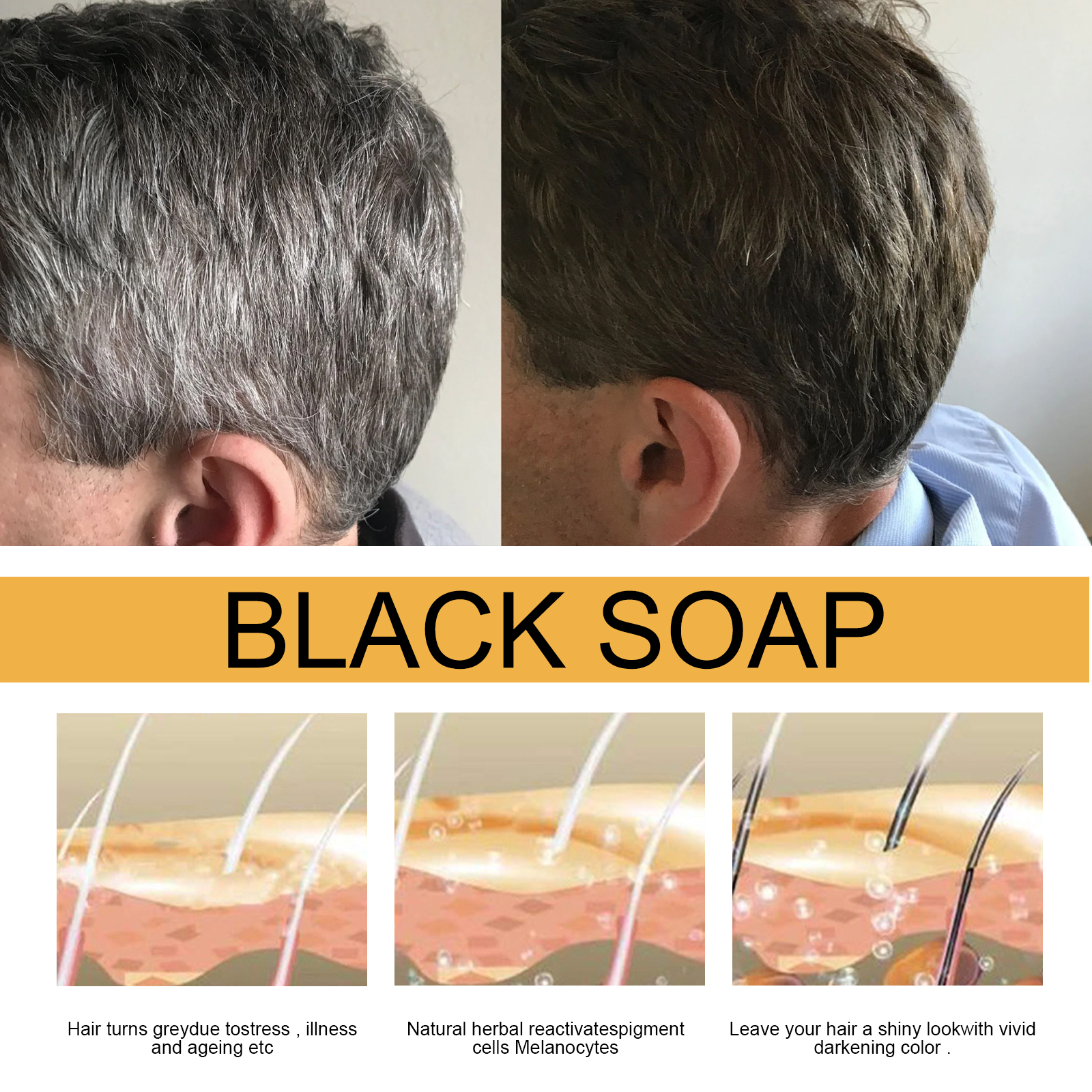Jaysui Soap Black Thick Care Rensende Hovedbund Glat Og Stærk Hårshampoo_voghion.com