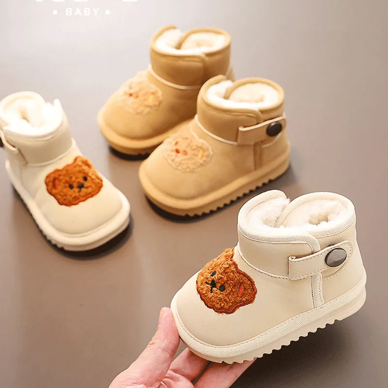 Children's Shoes Winter New Anti Slip Baby Kids Snow Kidsnest Boys and Girls Thick Plush Warm Toddler Short Boots Sizes_voghion.com