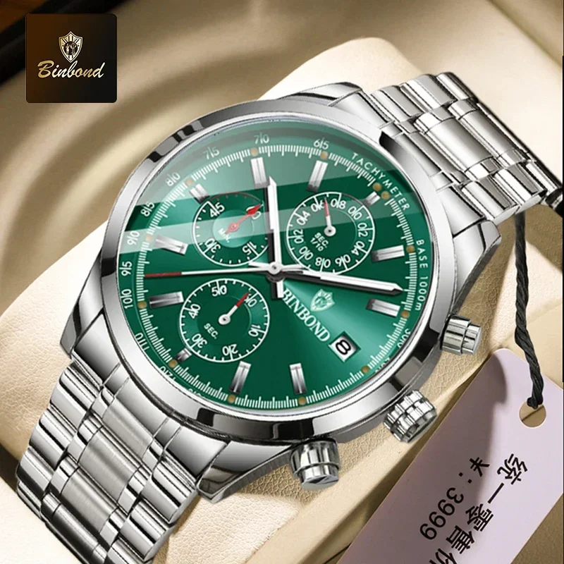 Luxury Quartz Watch For Men Automatic Date Waterproof Chronograph_voghion.com