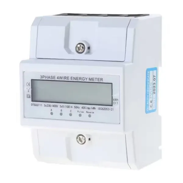 Compteur d'énergie triphasé pour rail din 100a montage mural_voghion.com