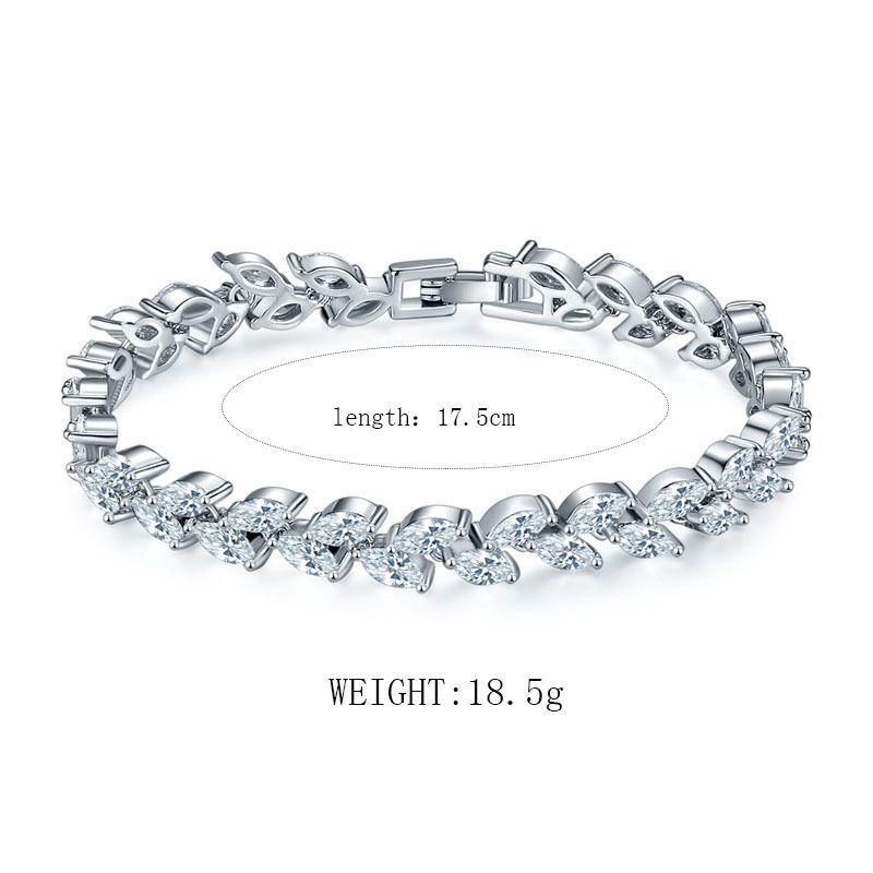 Bracciale con foglia di vimini e zirconi in cristallo Joseph Rice da donna, vendita diretta di gioielli_voghion.com
