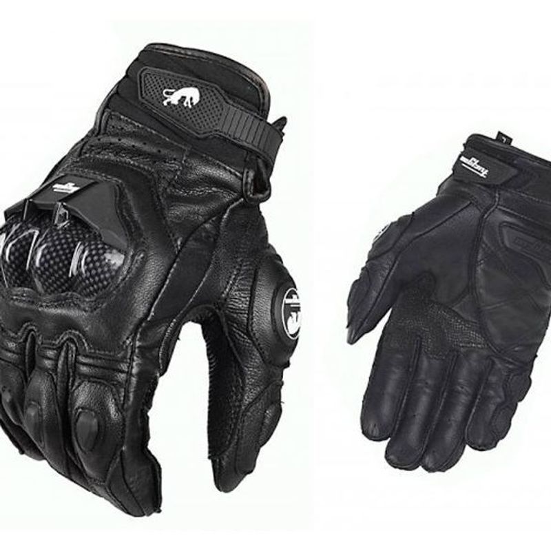 Guantes de cuero para motocicleta Furygan AFS6 de fibra de carbono para carreras, anticaídas, transpirables y antideslizantes, cortos._voghion.com