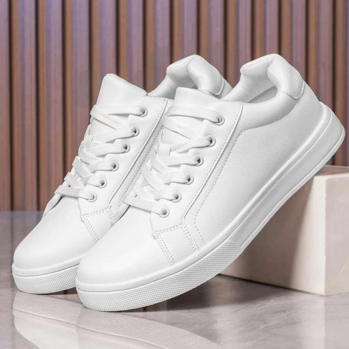 Tenis Mascuo 241105 - Zapatillas de deporte ligeras y cómodas para hombre, color blanco y negro, informales, para caminar_voghion.com