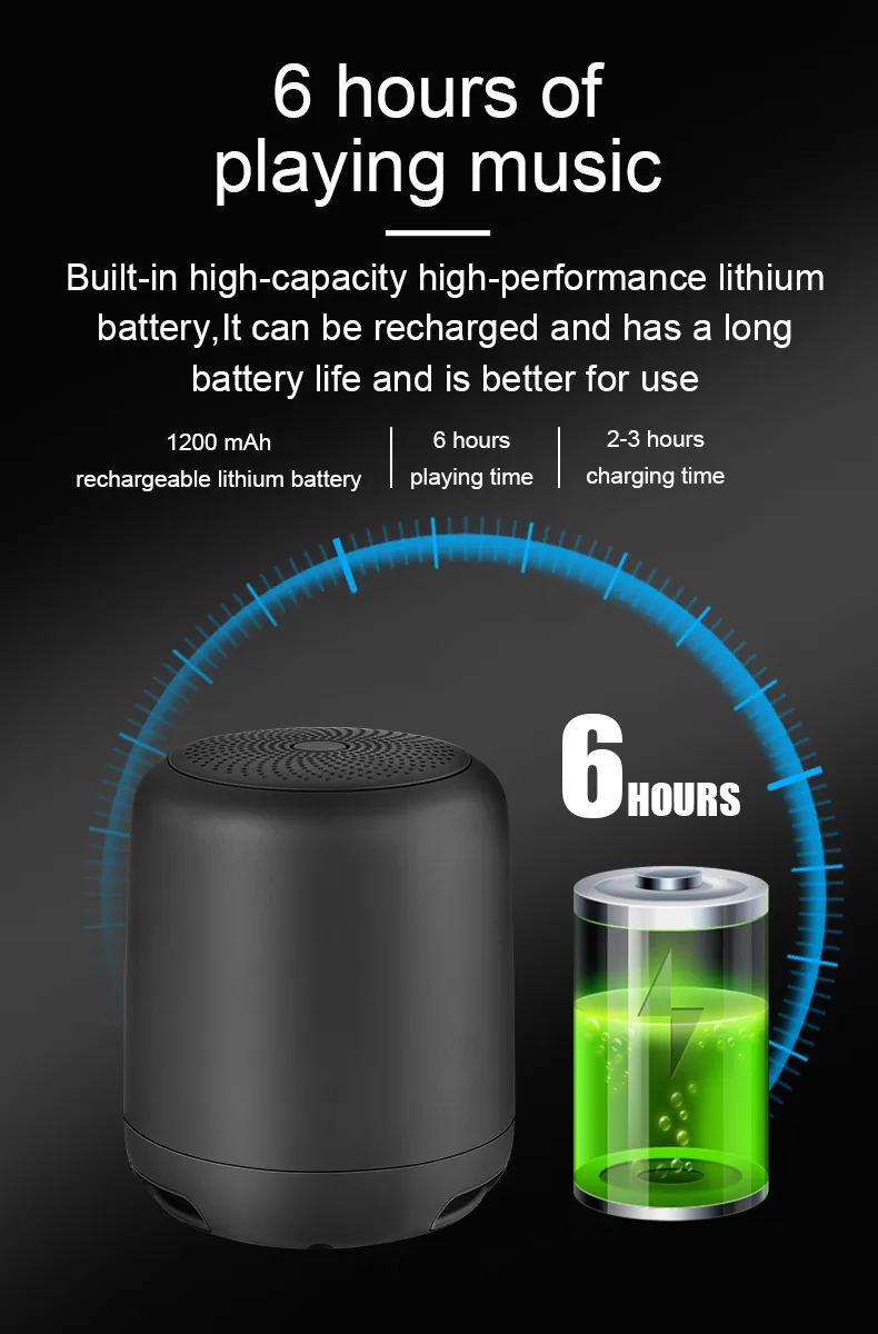 Mini Bluetooth-høyttaler trådløs bærbar utendørs subwoofer med stort volum radio stemmeassistent musikkspiller_voghion.com
