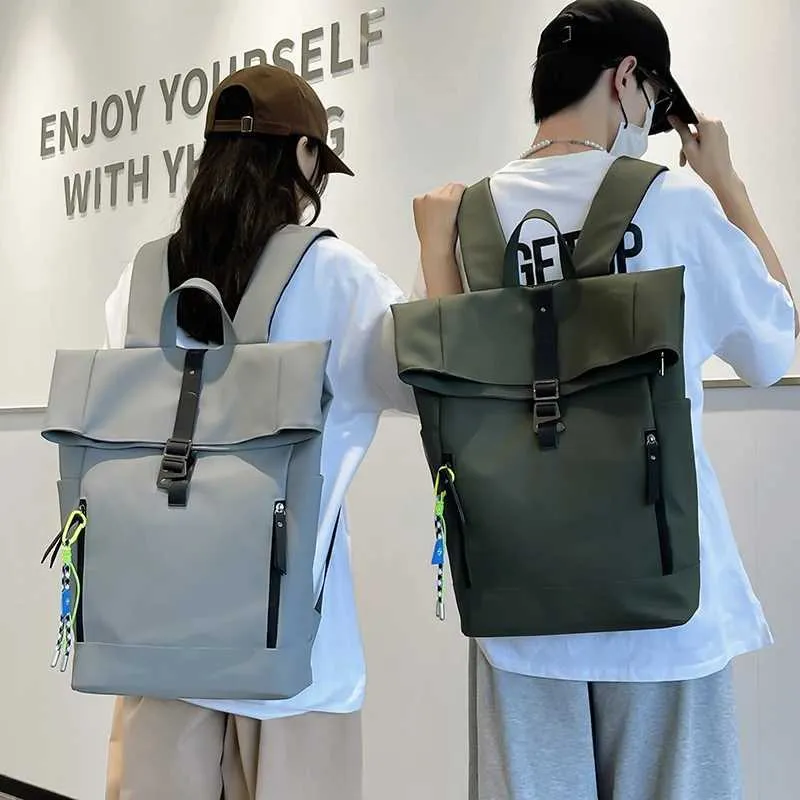 Damen Freizeit Großer Rucksack Männer Laptoptasche Ladys Nylon Roll Top Männlich Reisetasche Port Schulrucksäcke Für Teenager_voghion.com