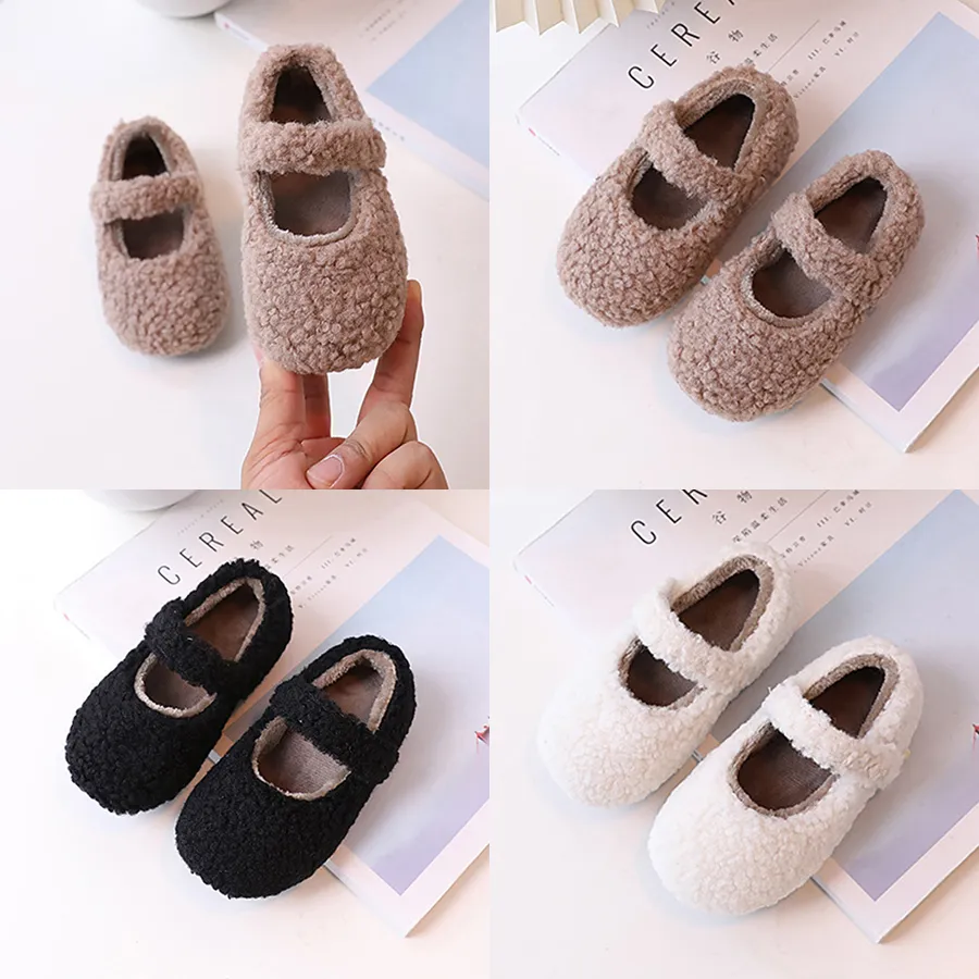 Slipper Kids Cotton Shoes Kidsnest 2025 Winter New Boys Girls Flat Fur Cover Toe Light Warm Non Slip Comfy Soft Sole_ecoleips.com